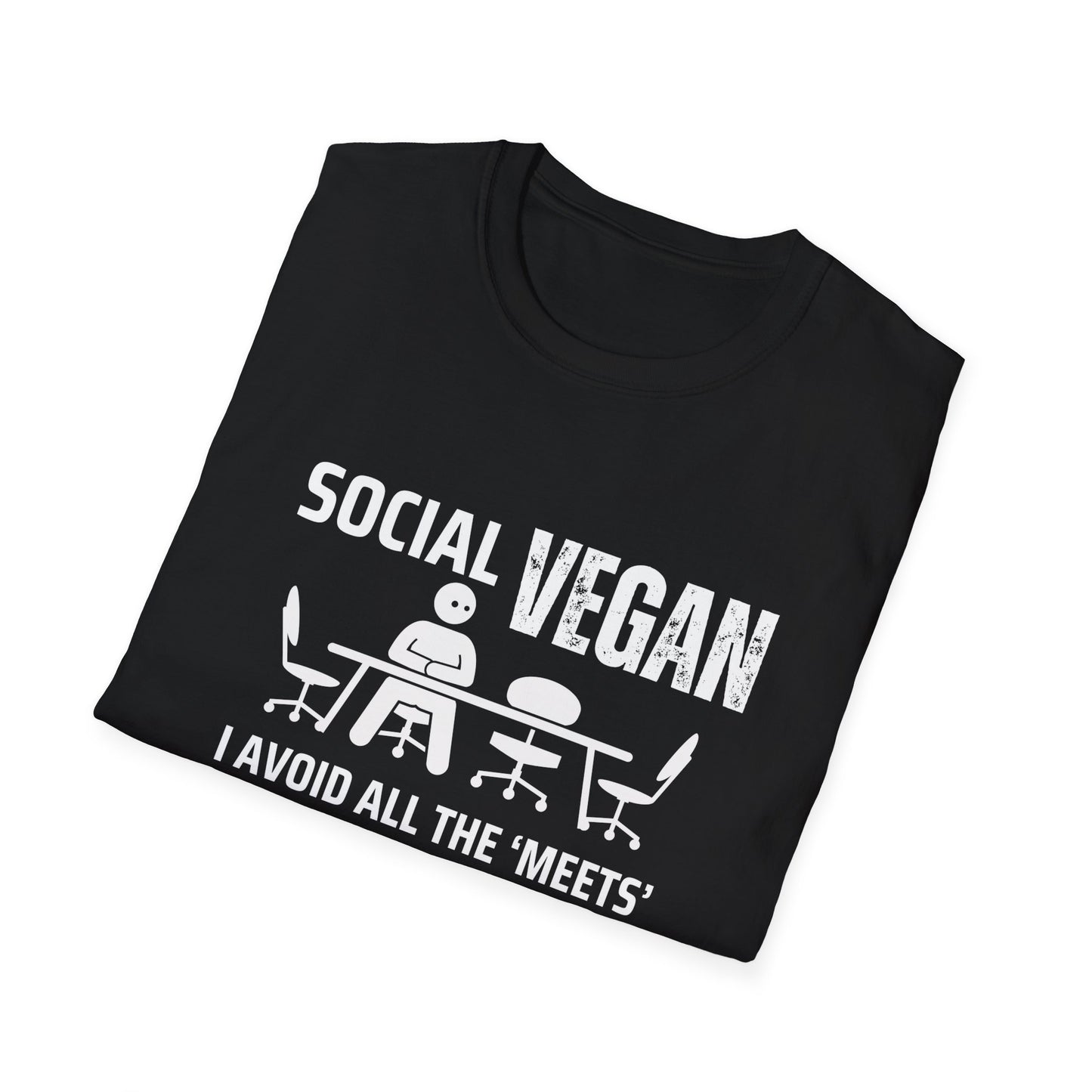 Unisex T-Shirt Social Vegan I Avoid All The Meets Design