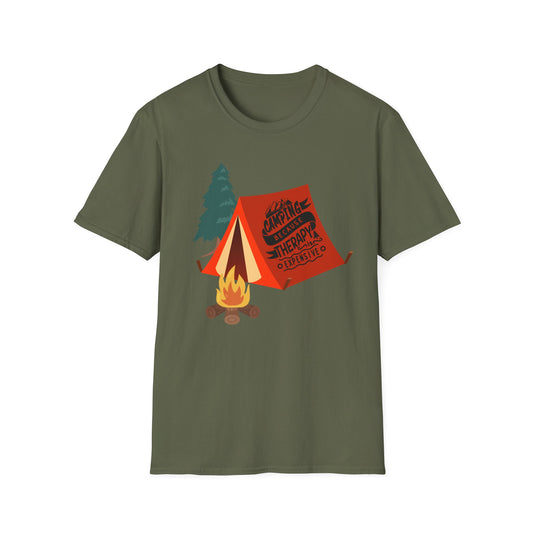 Campsite Camping Unisex T-Shirt - Therapy is Too Expensive