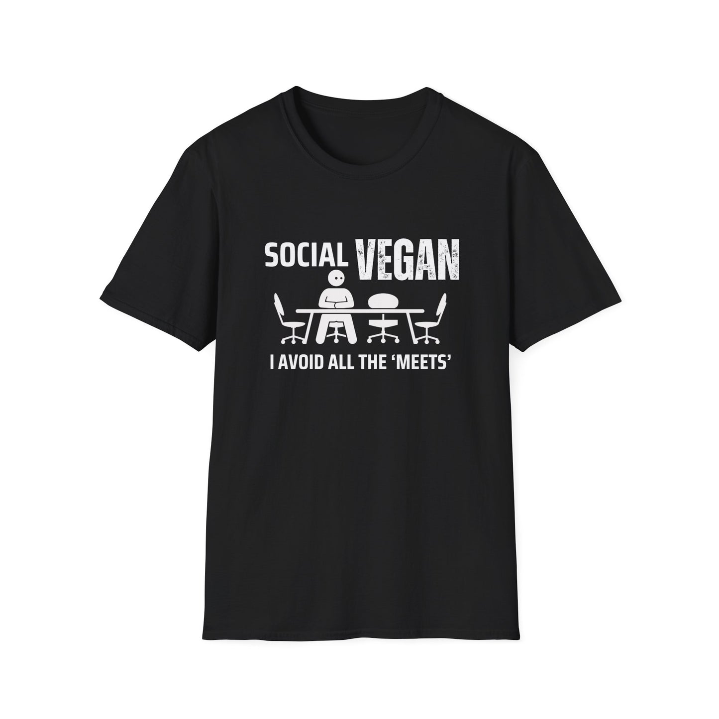 Unisex T-Shirt Social Vegan I Avoid All The Meets Design