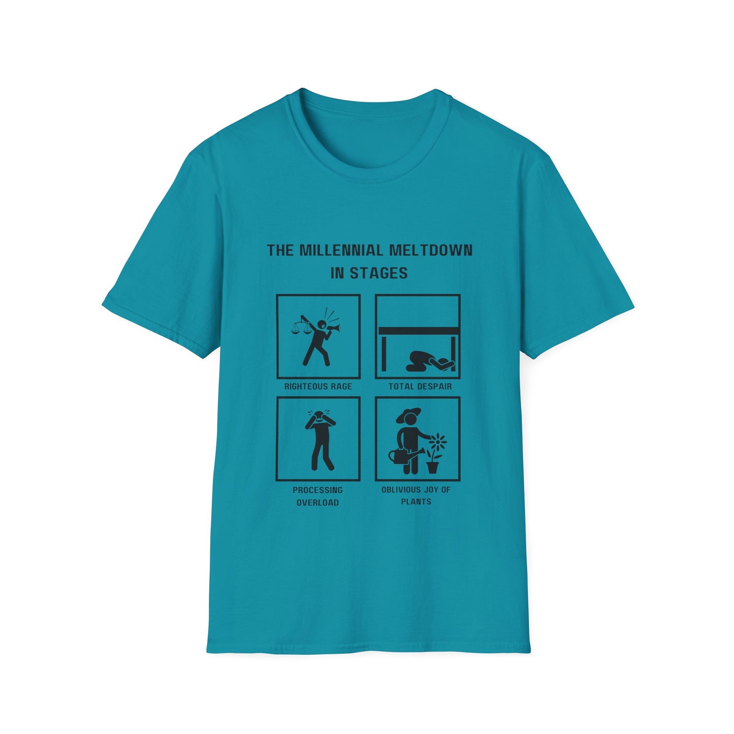 Millennial Meltdown in Stages - Funny Graphic Tee for Casual Wear