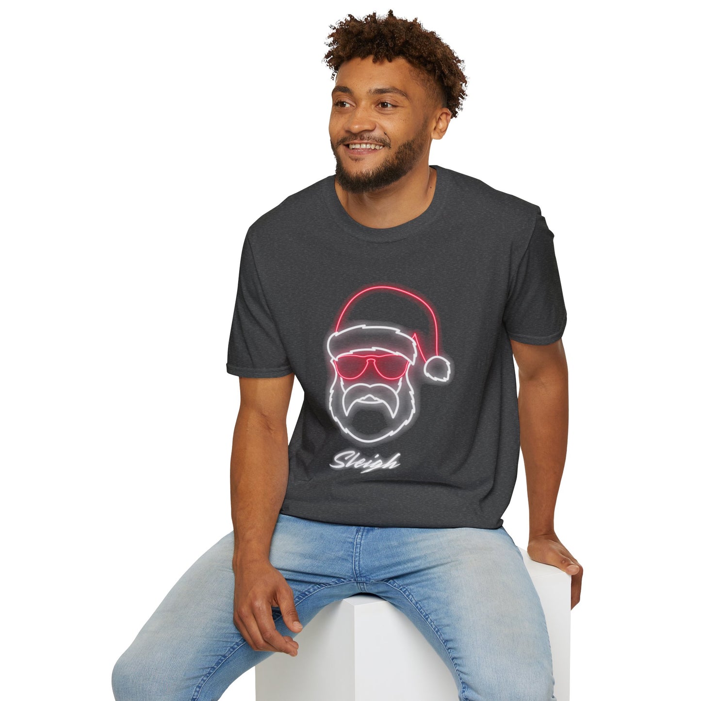 Neon Santa T-Shirt - Cool Holiday Vibes