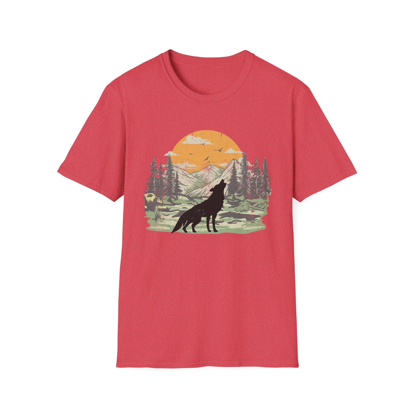 Howling Wolf at the Moon Majestic T-Shirt