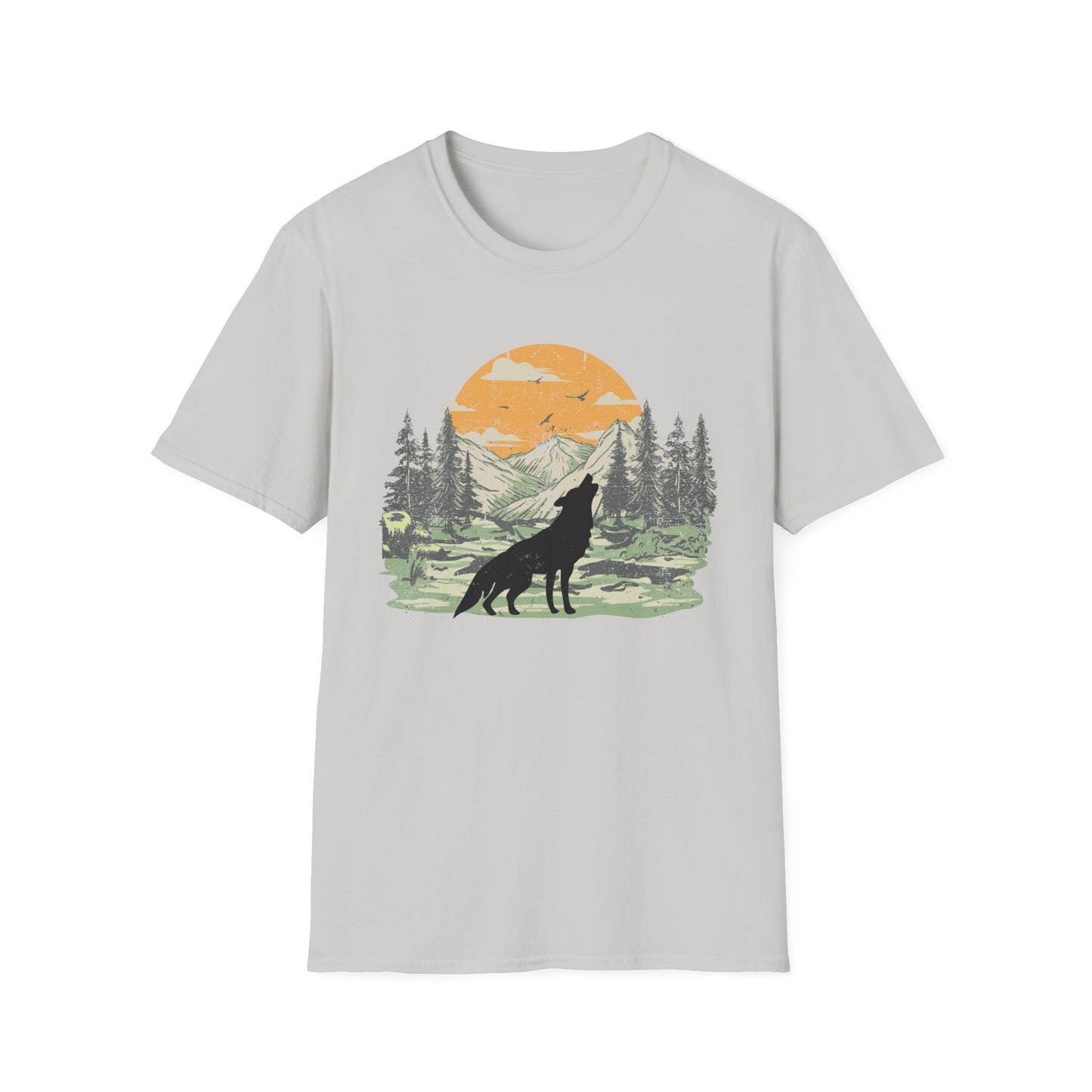 Howling Wolf at the Moon Majestic T-Shirt