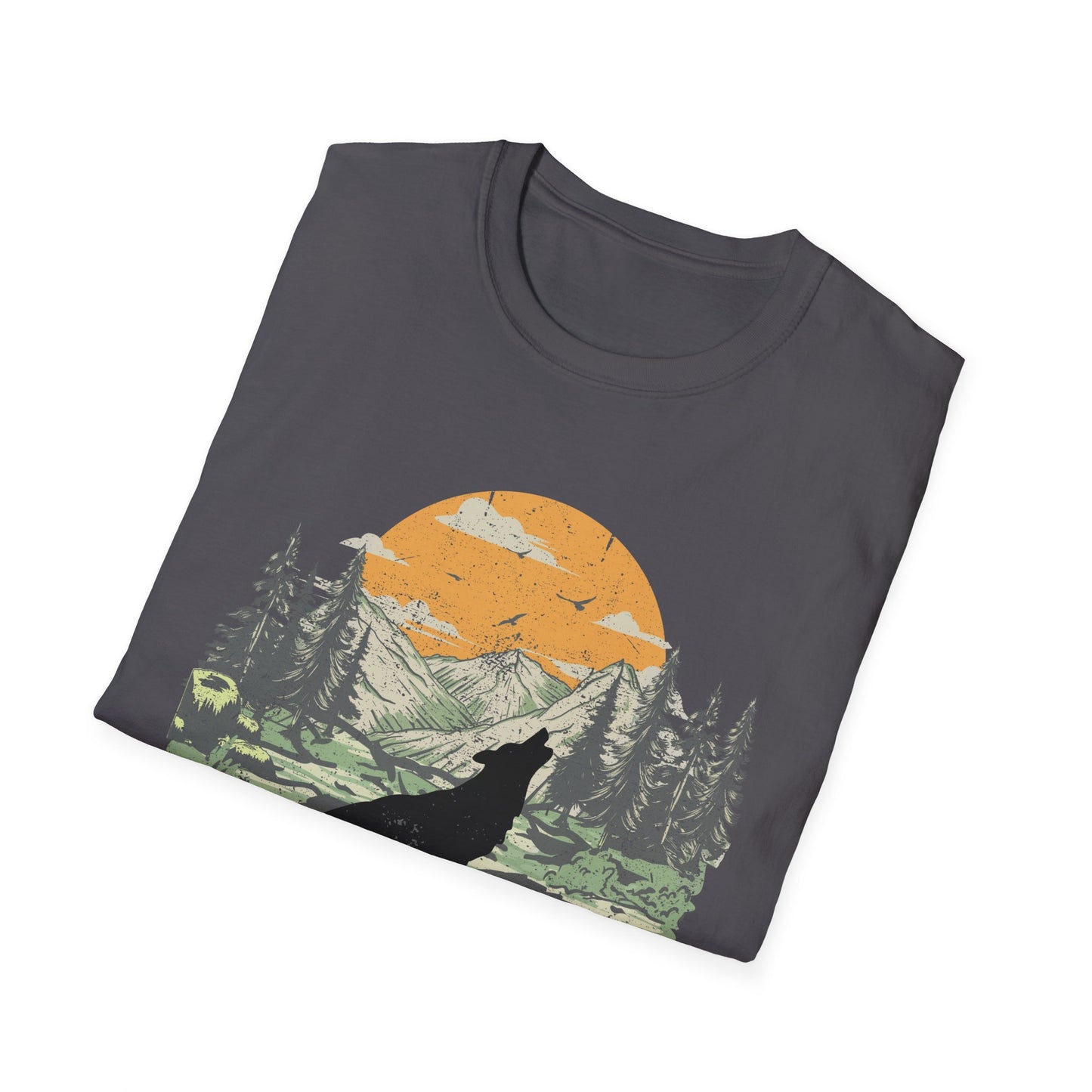 Howling Wolf at the Moon Majestic T-Shirt