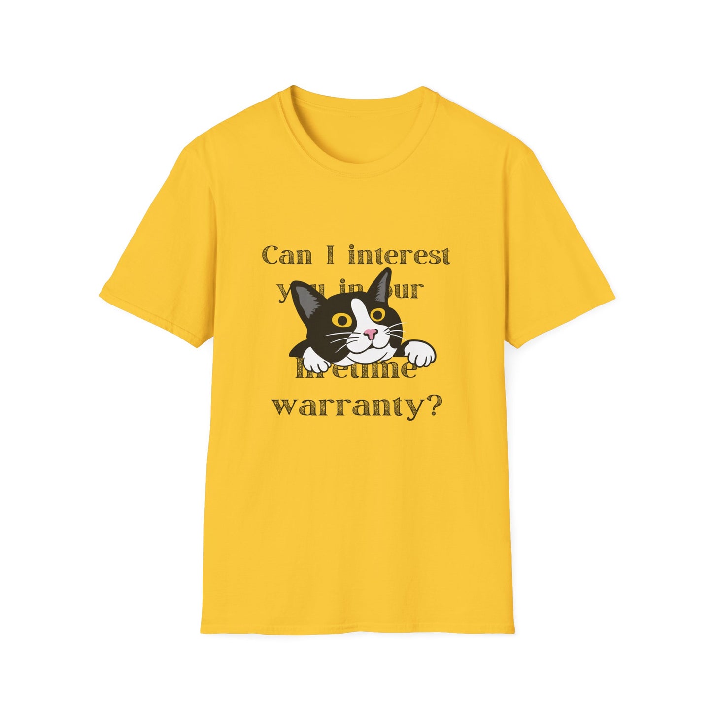 Funny Cat Pushy Lifetime Warranty T-Shirt