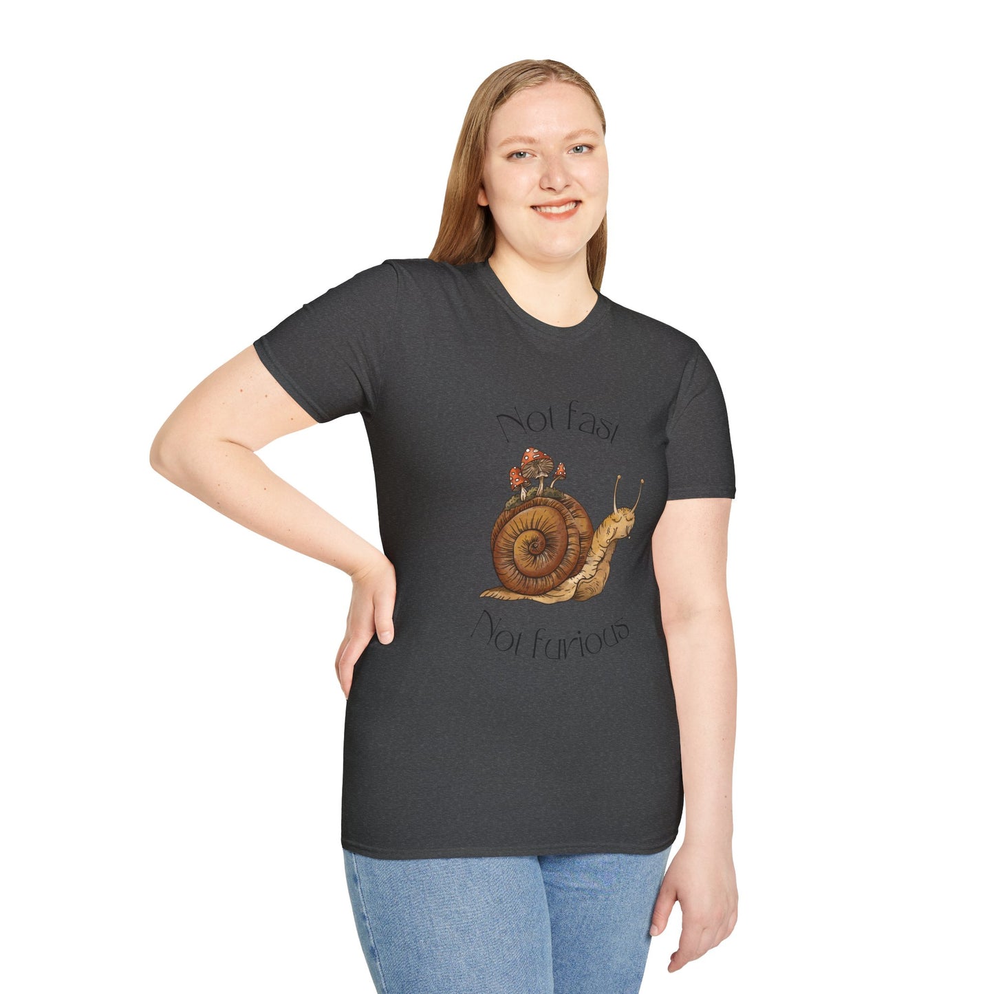 "Not Fast Not Furious" Snail Graphic T-Shirt – Embrace the Slow Life!