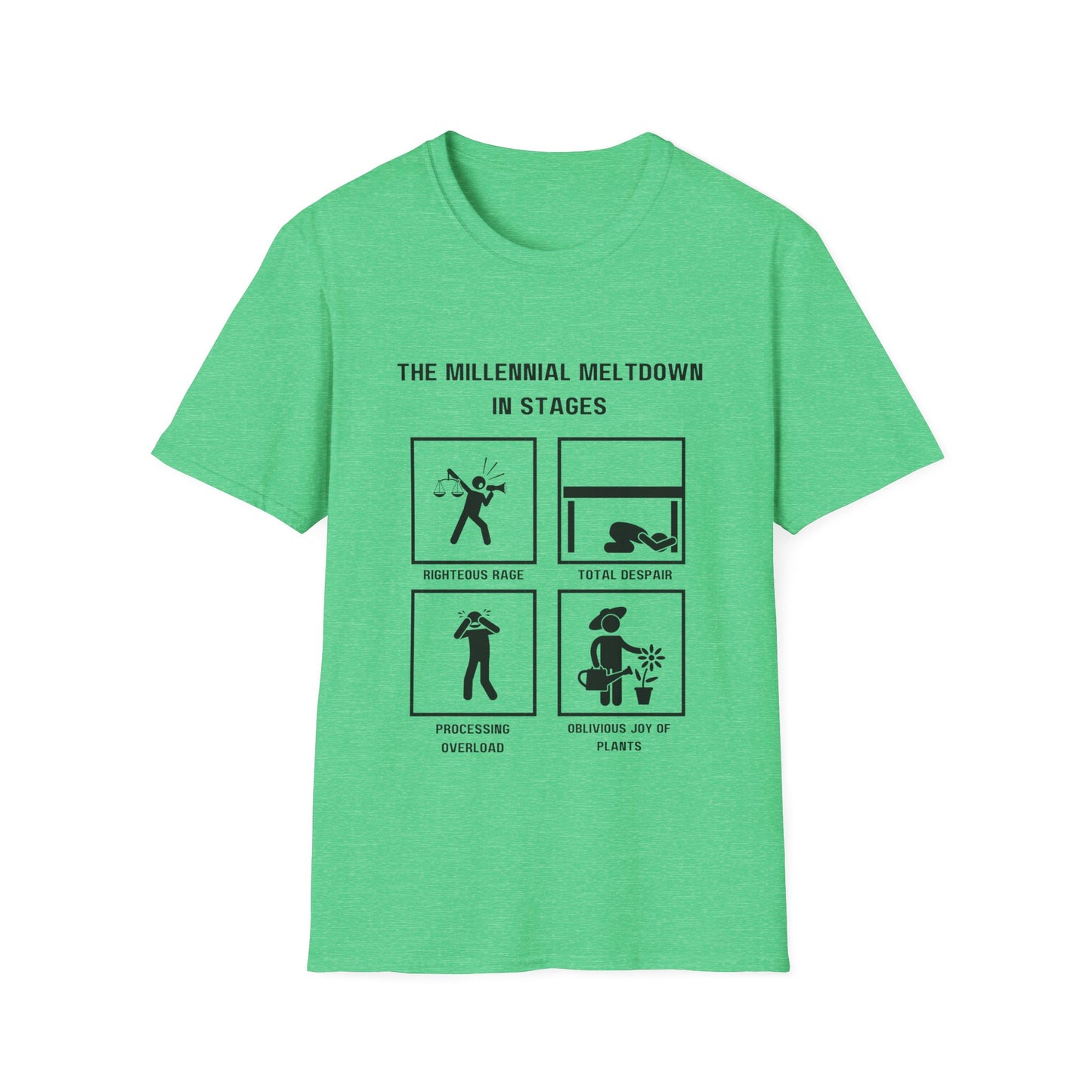 Millennial Meltdown in Stages - Funny Graphic Tee for Casual Wear