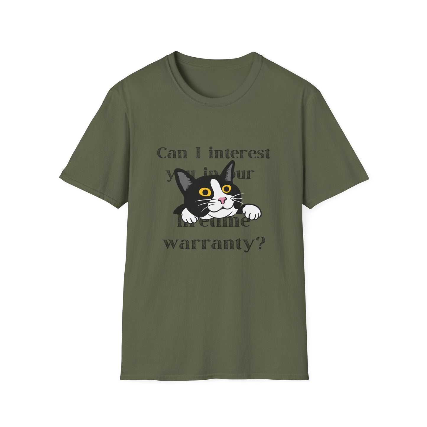 Funny Cat Pushy Lifetime Warranty T-Shirt