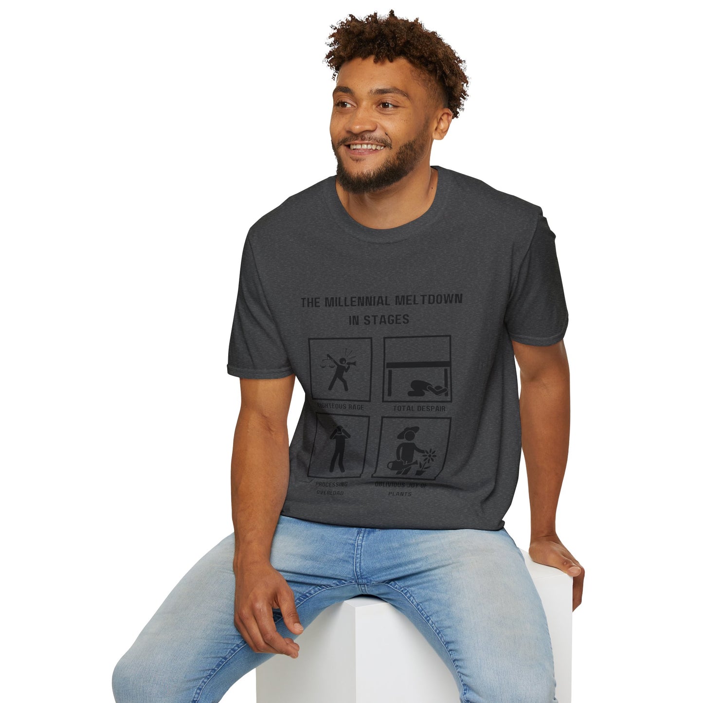 Millennial Meltdown in Stages - Funny Graphic Tee for Casual Wear