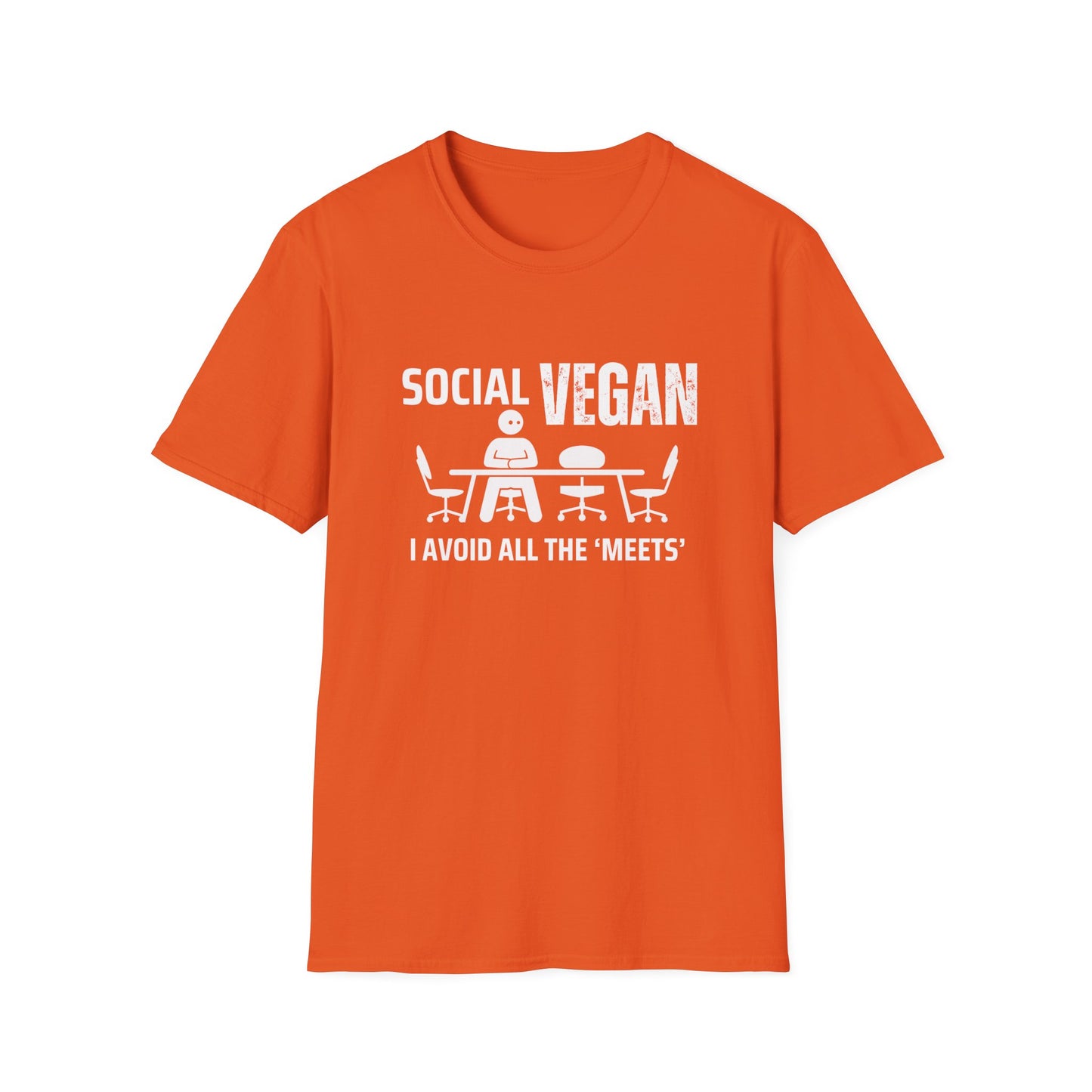 Unisex T-Shirt Social Vegan I Avoid All The Meets Design