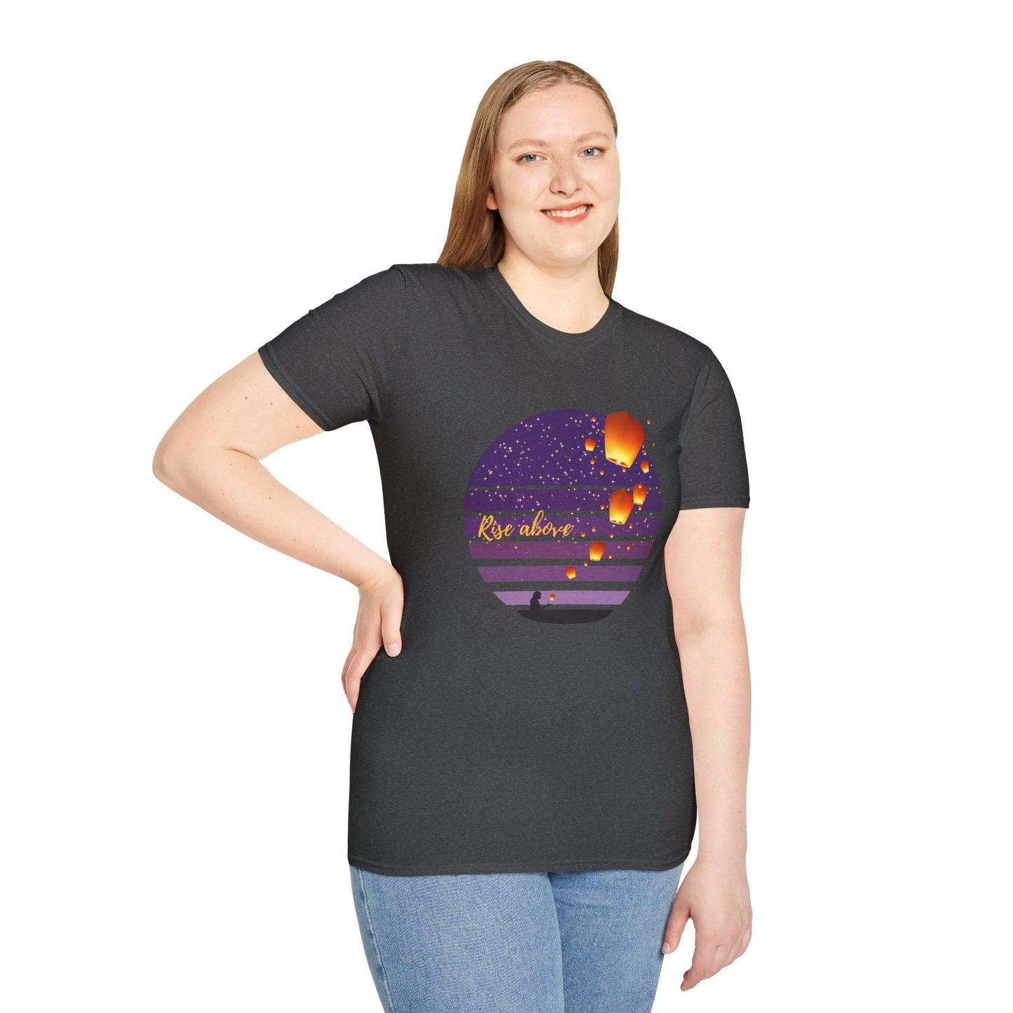 Rise Above T-Shirt – Inspirational Floating Lantern Design