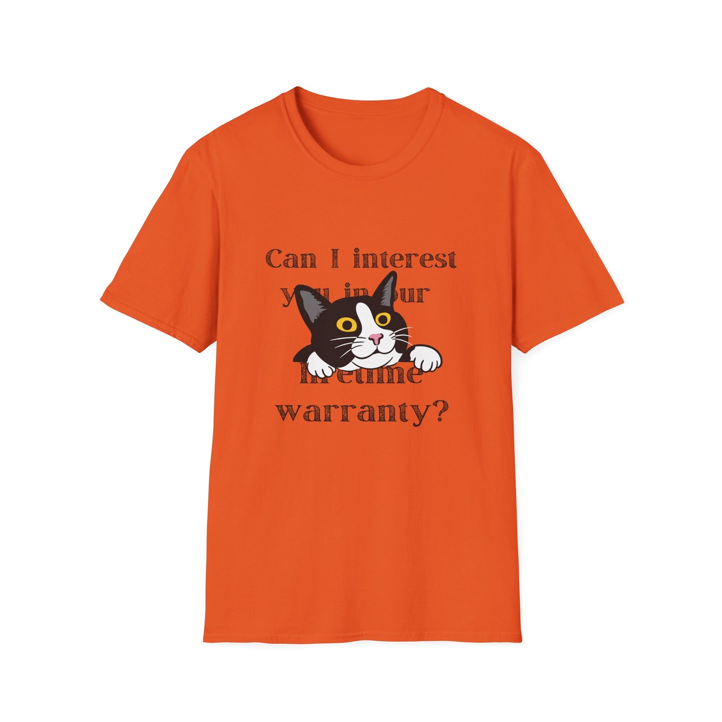 Funny Cat Pushy Lifetime Warranty T-Shirt