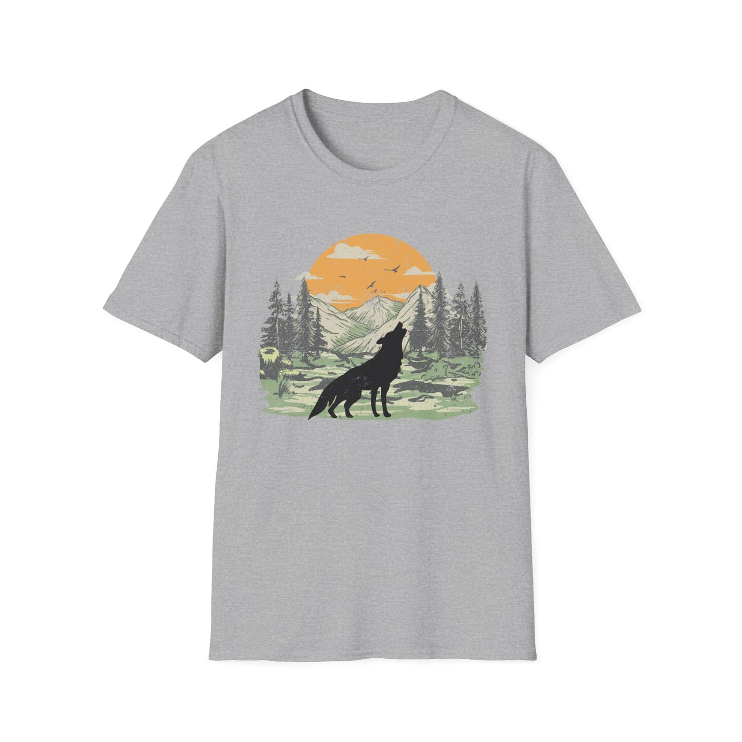 Howling Wolf at the Moon Majestic T-Shirt