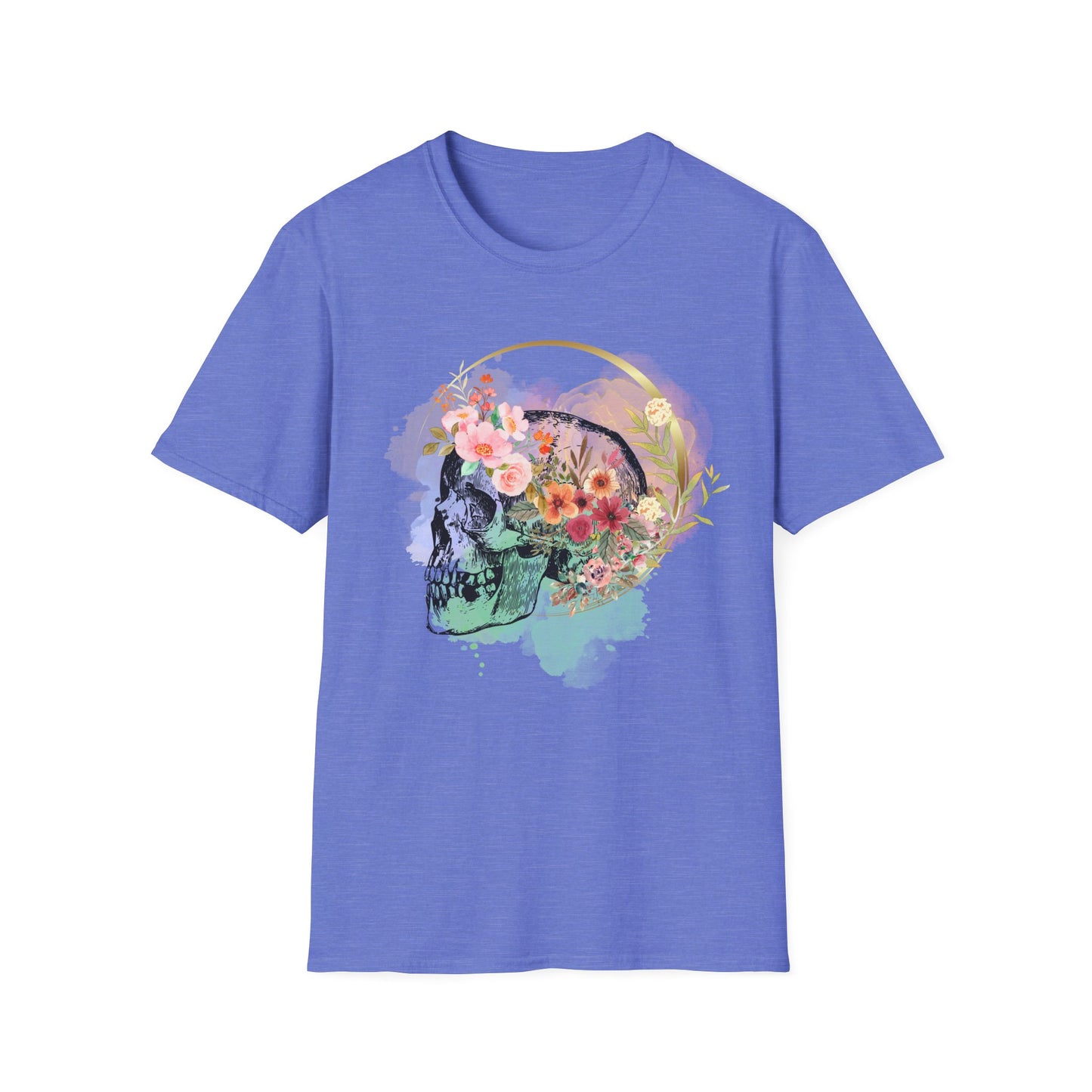 Artistic Skull with Flower Crown T-Shirt