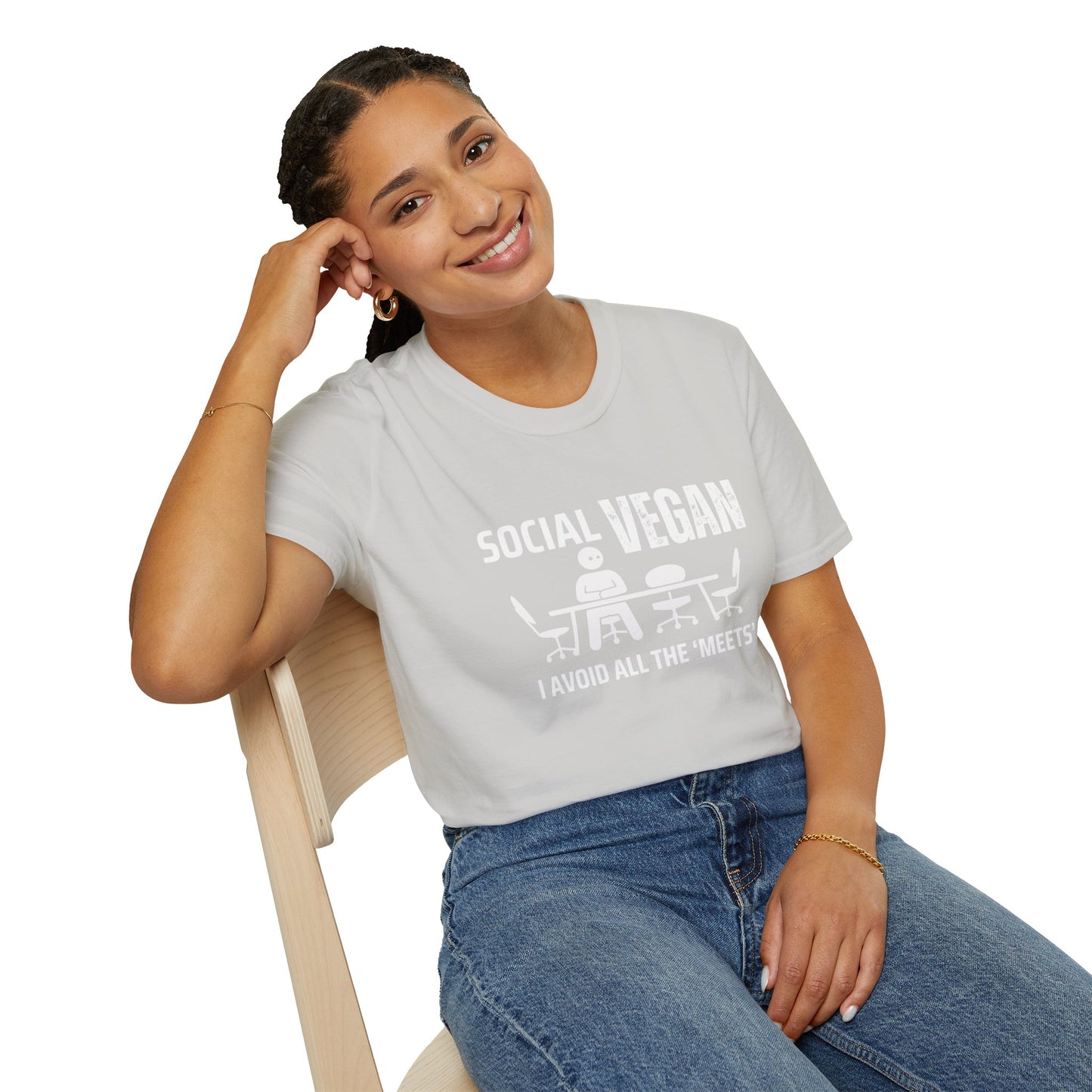 Unisex T-Shirt Social Vegan I Avoid All The Meets Design