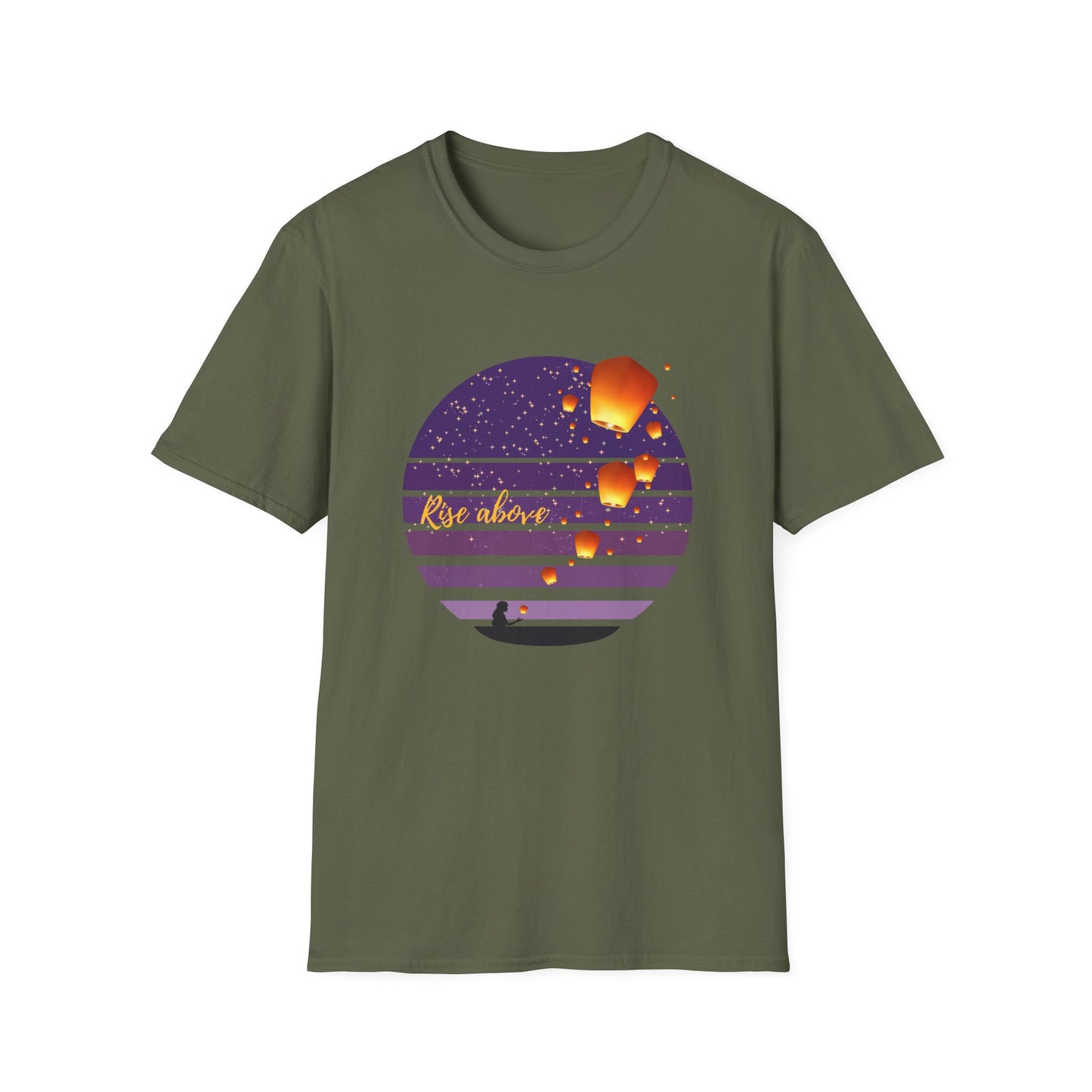 Rise Above T-Shirt – Inspirational Floating Lantern Design