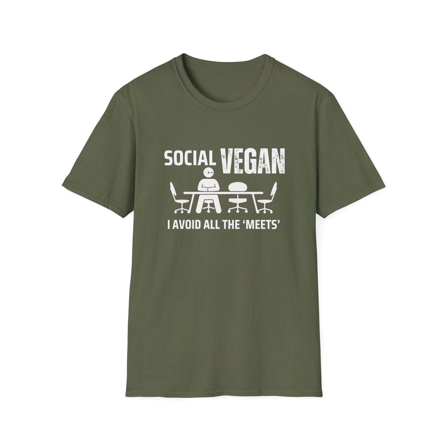 Unisex T-Shirt Social Vegan I Avoid All The Meets Design