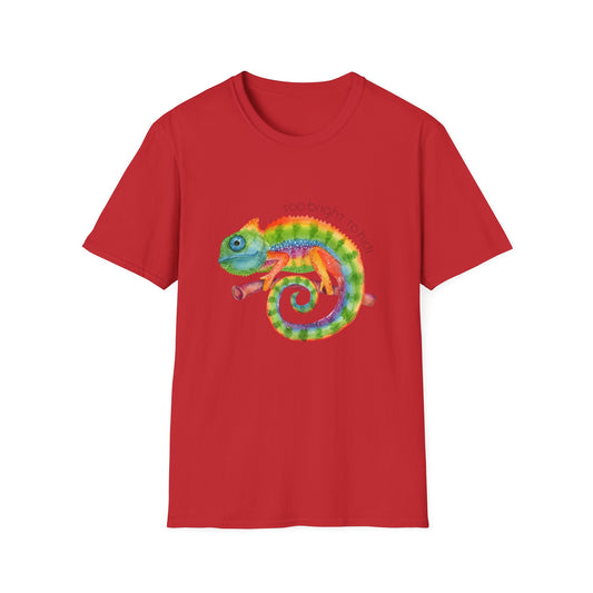 Chameleon T-Shirt - Too Bright to Hide Design