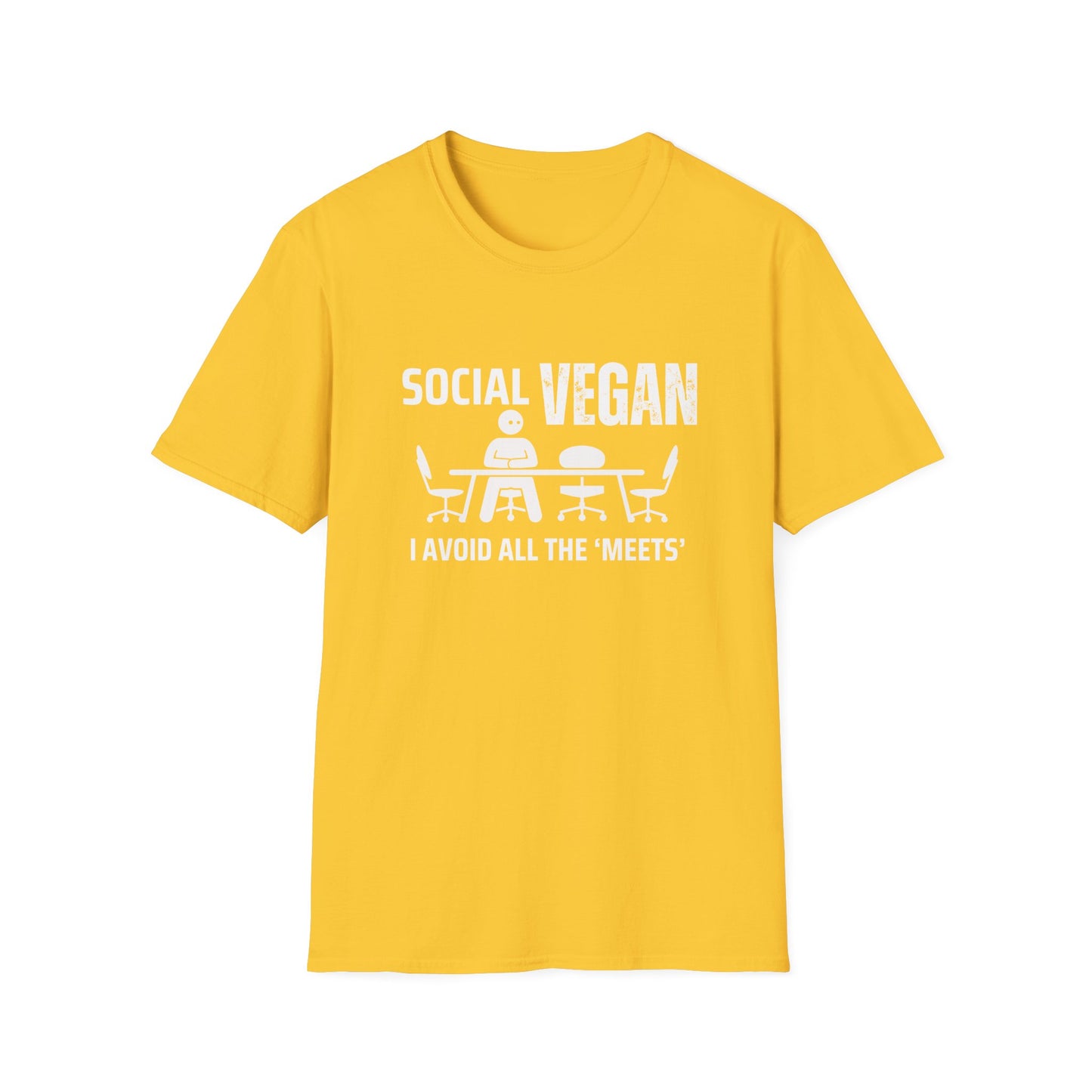 Unisex T-Shirt Social Vegan I Avoid All The Meets Design