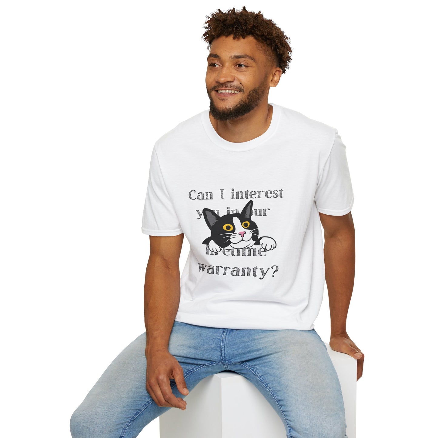 Funny Cat Pushy Lifetime Warranty T-Shirt