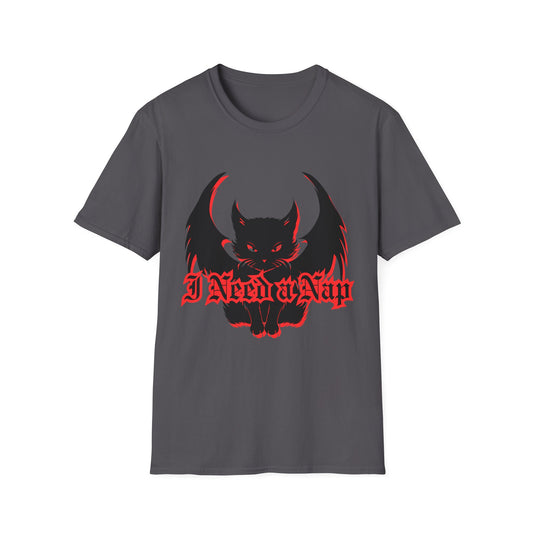 Black Cat Unisex T-Shirt - I Need A Nap Design