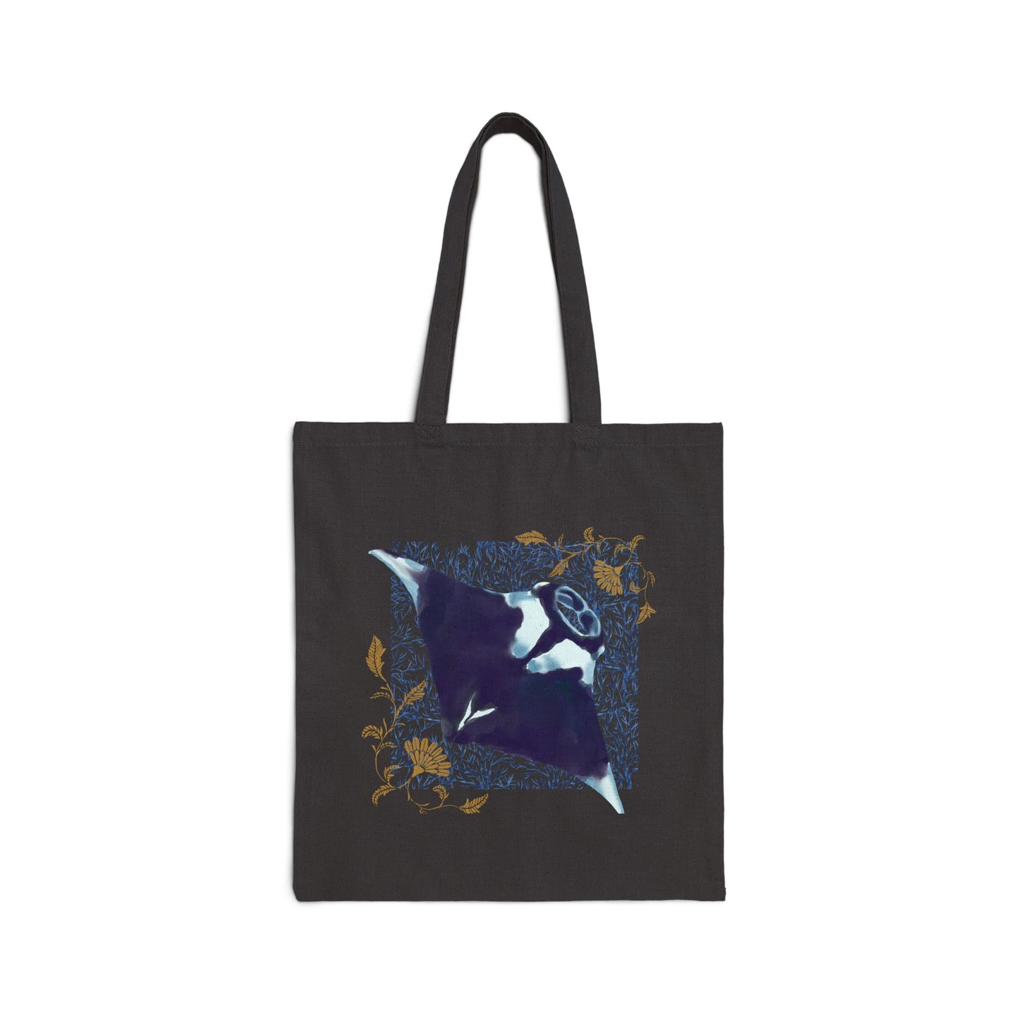 Canvas Tote Bag -  Manta Ray Design