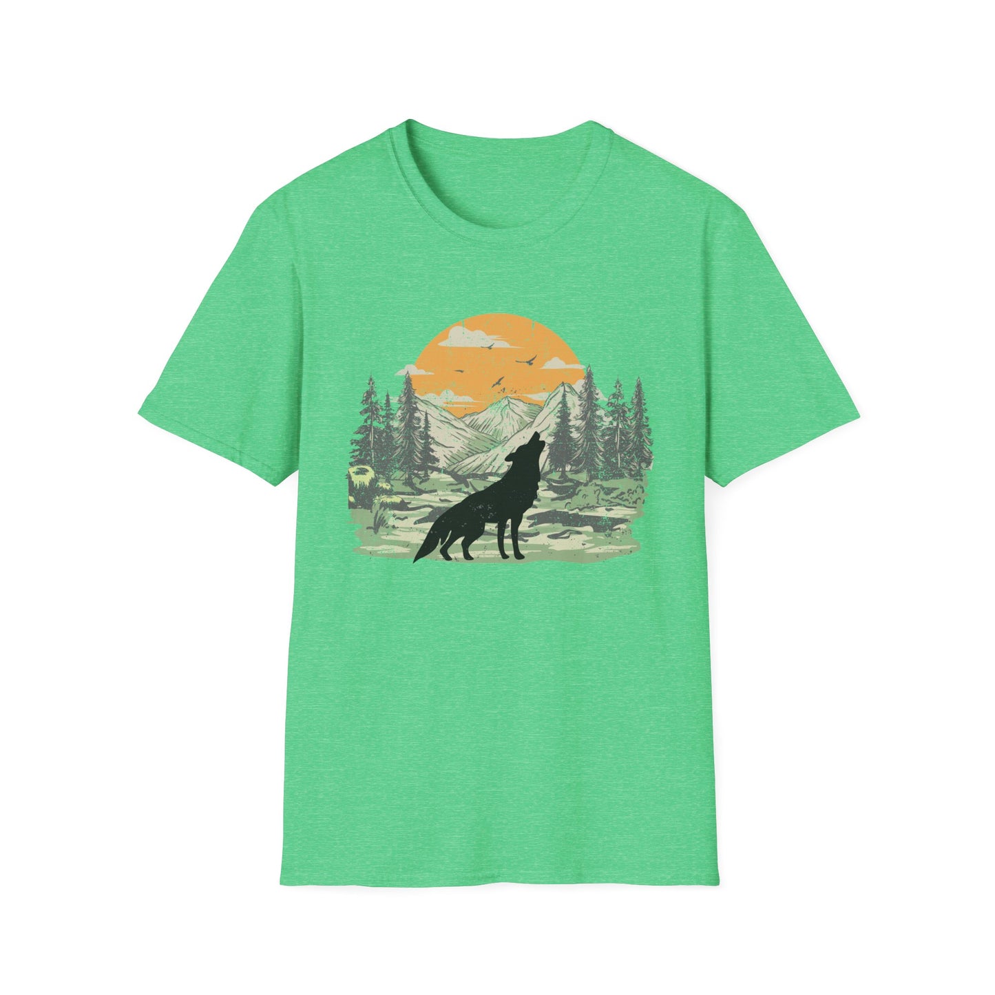 Howling Wolf at the Moon Majestic T-Shirt