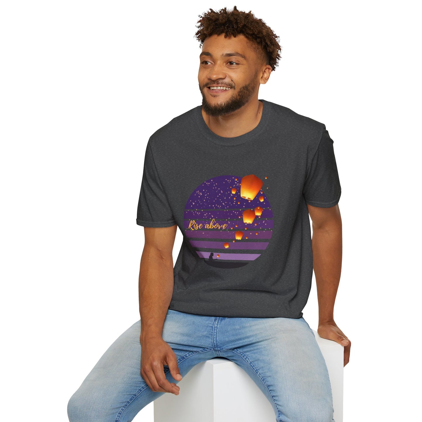 Rise Above T-Shirt – Inspirational Floating Lantern Design