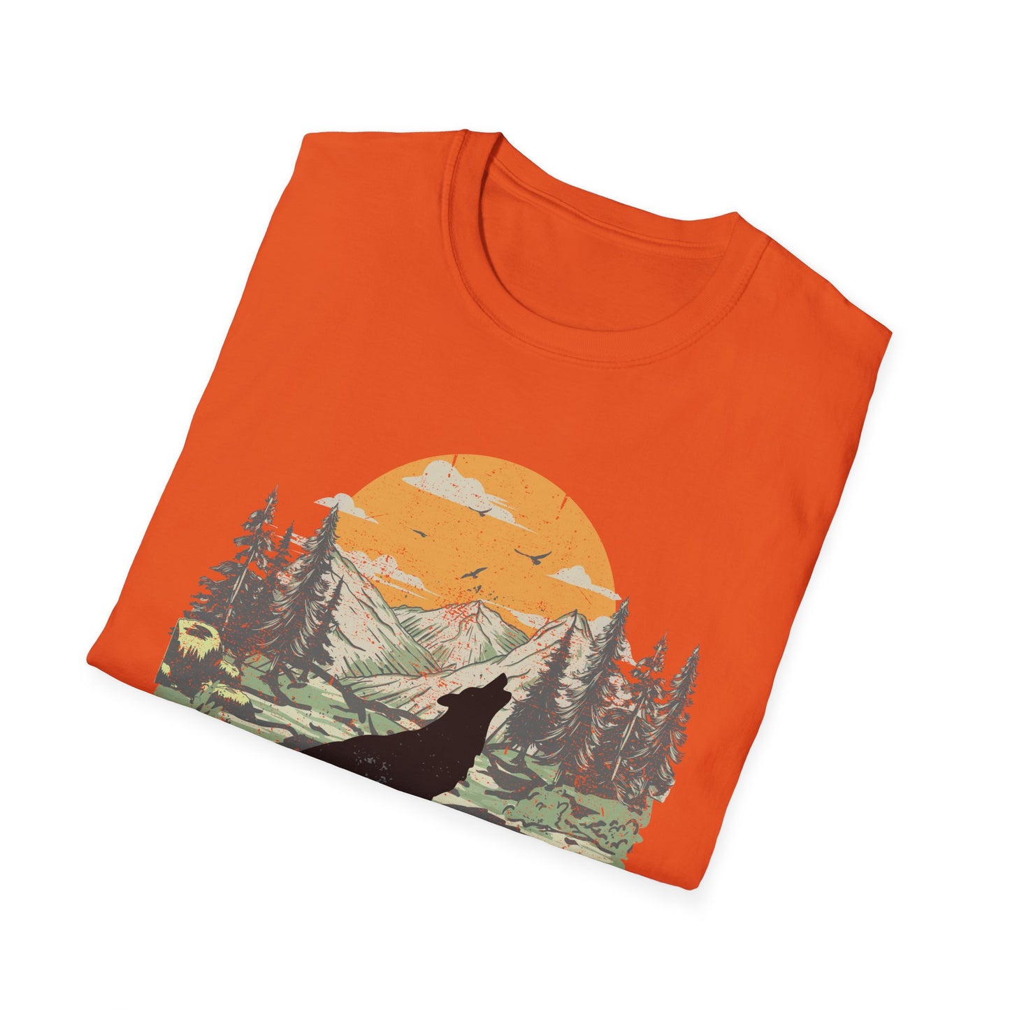 Howling Wolf at the Moon Majestic T-Shirt