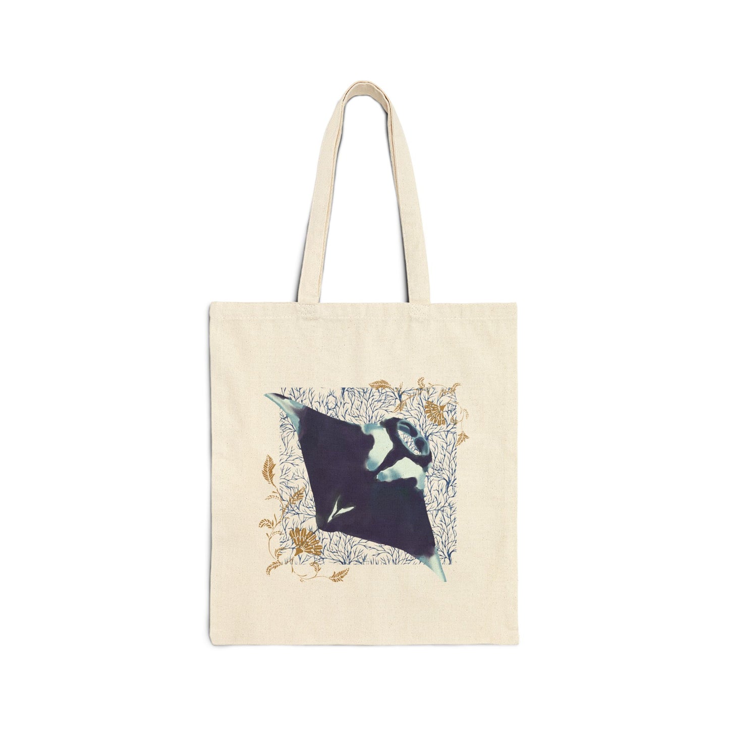 Canvas Tote Bag -  Manta Ray Design