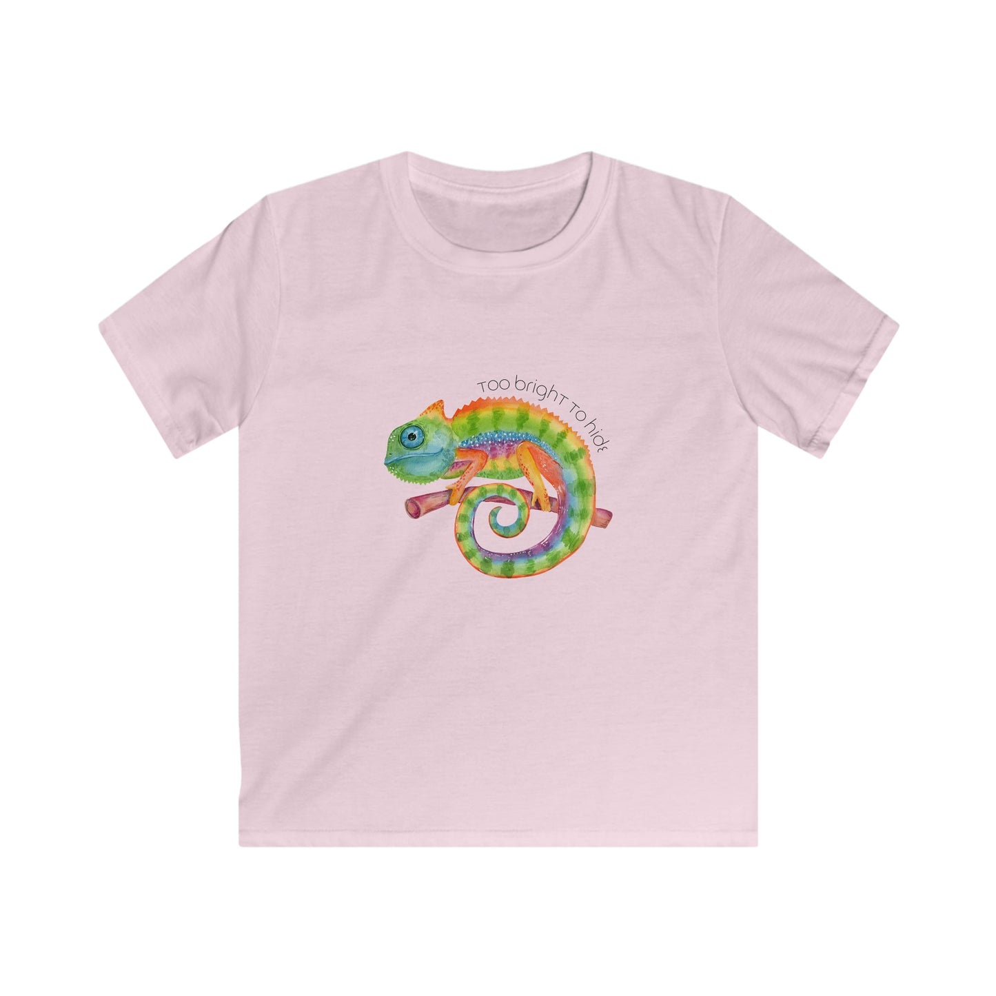 Chameleon Kids Tee - Too Bright To Hide Design