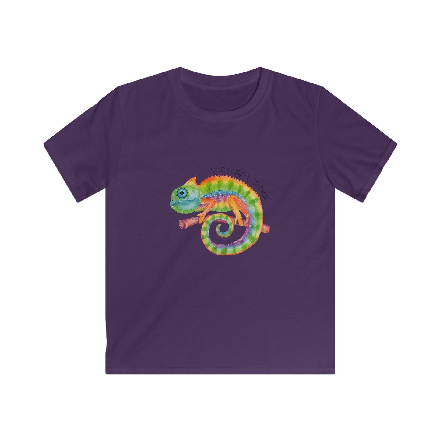 Chameleon Kids Tee - Too Bright To Hide Design