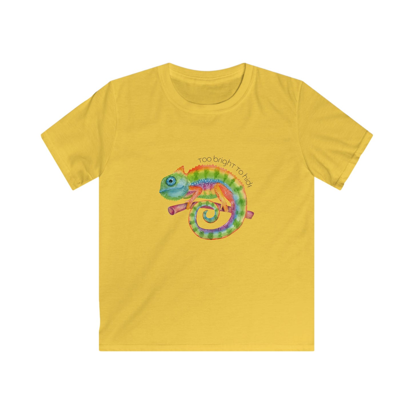 Chameleon Kids Tee - Too Bright To Hide Design