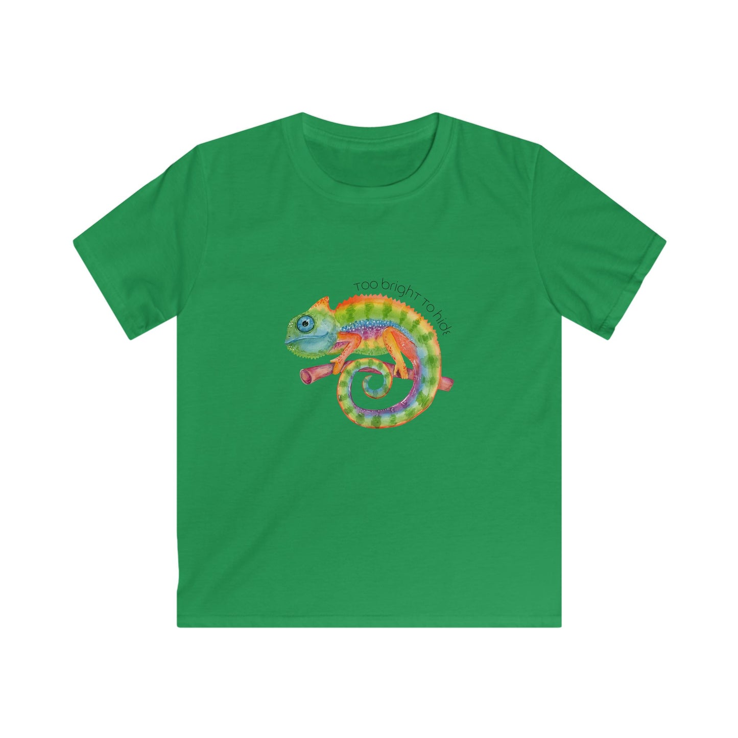 Chameleon Kids Tee - Too Bright To Hide Design