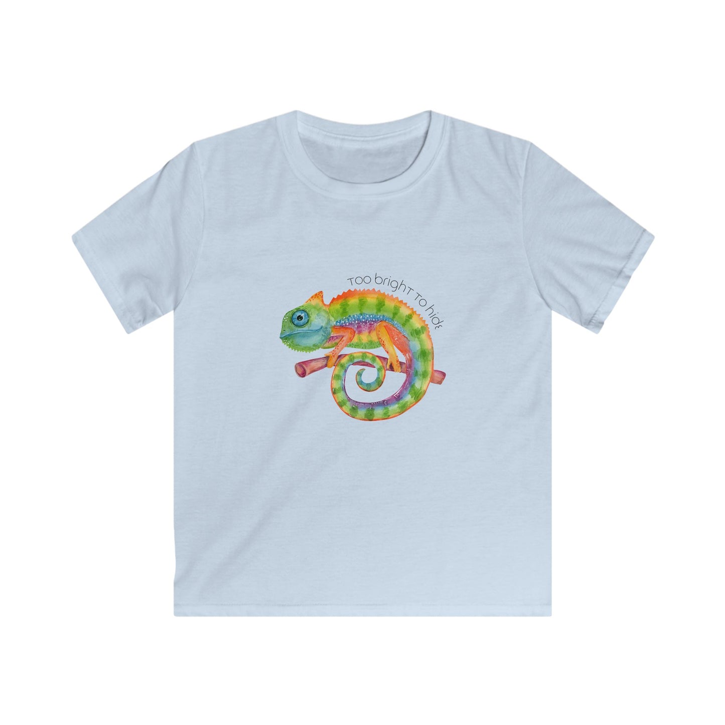 Chameleon Kids Tee - Too Bright To Hide Design