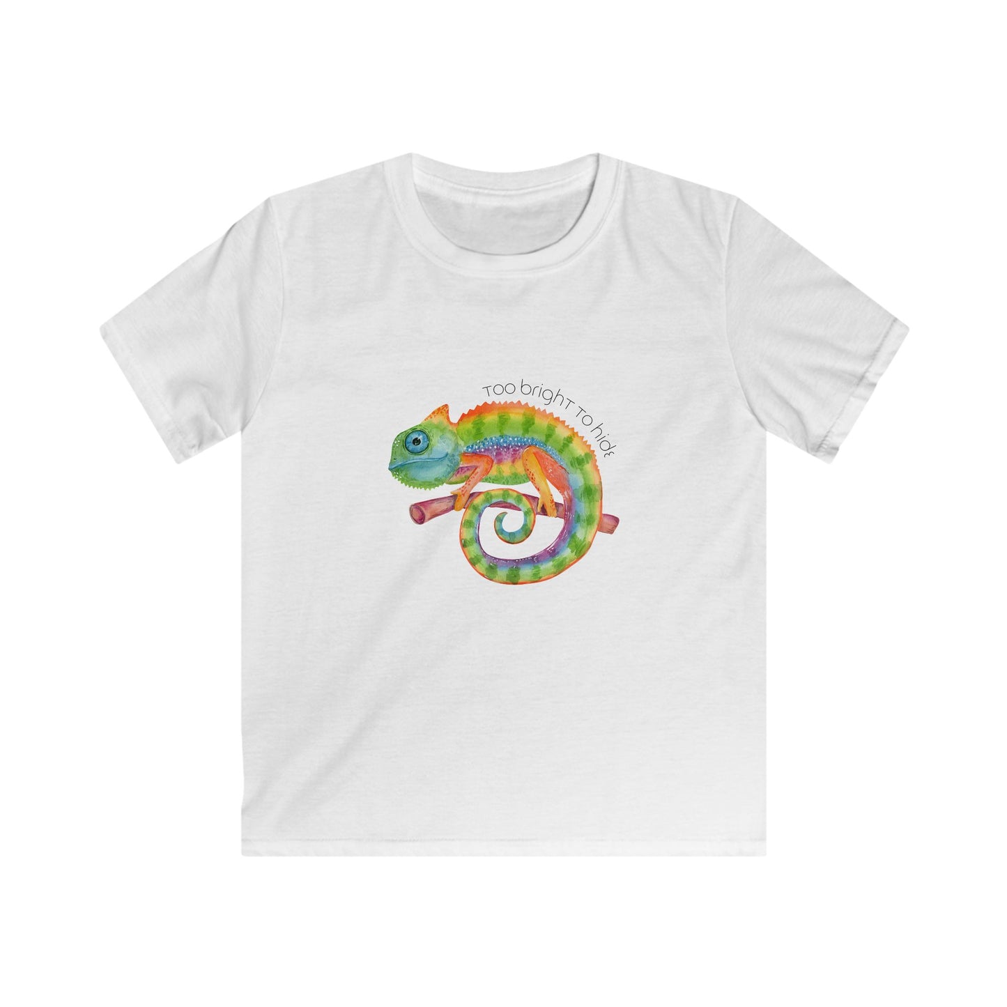 Chameleon Kids Tee - Too Bright To Hide Design