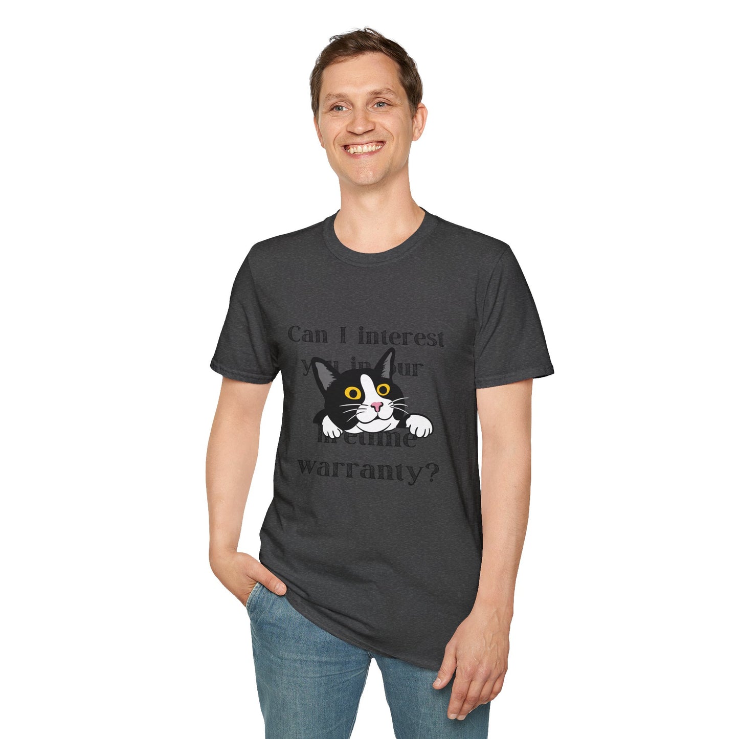 Funny Cat Pushy Lifetime Warranty T-Shirt