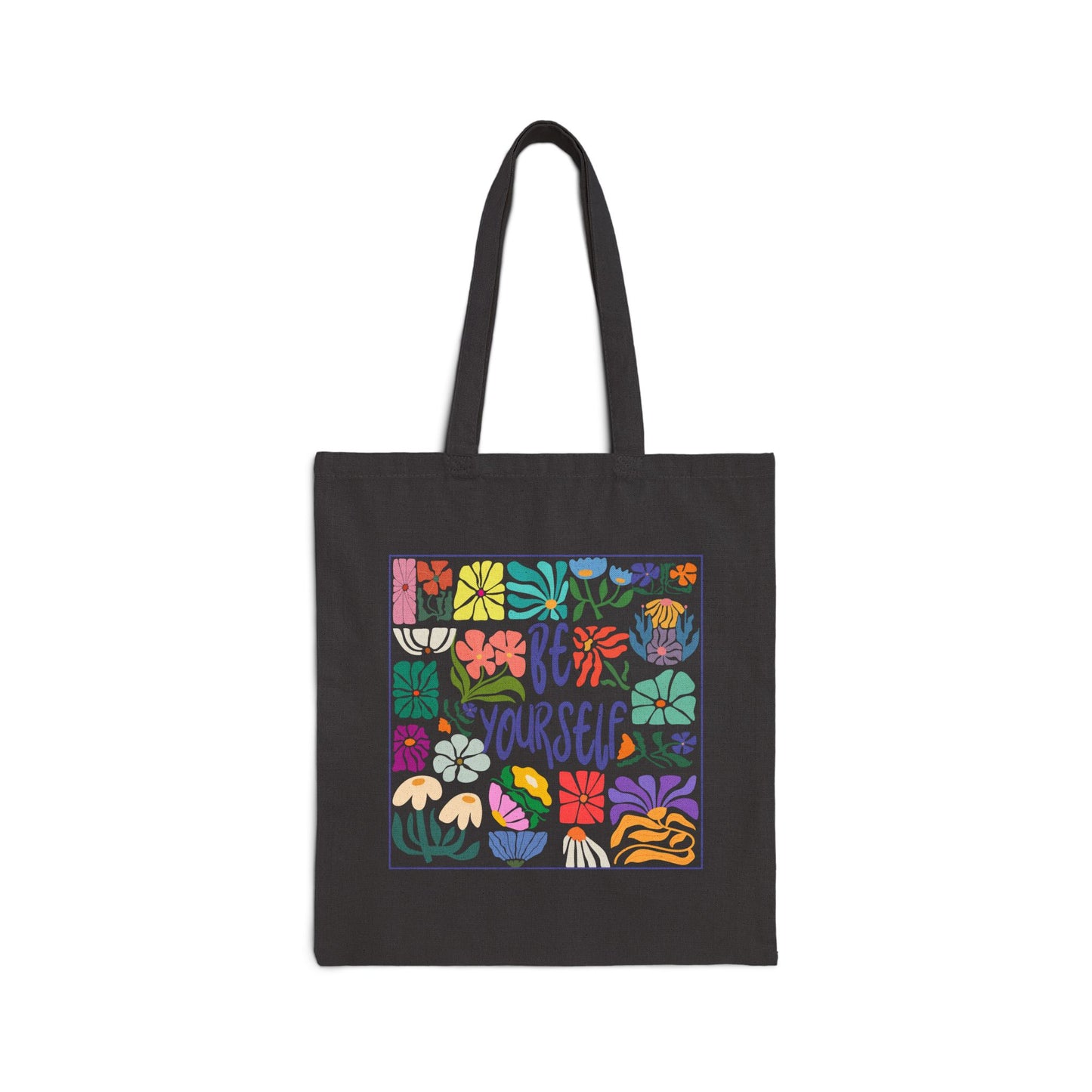 Floral Tote Bag with 'Be Yourself'