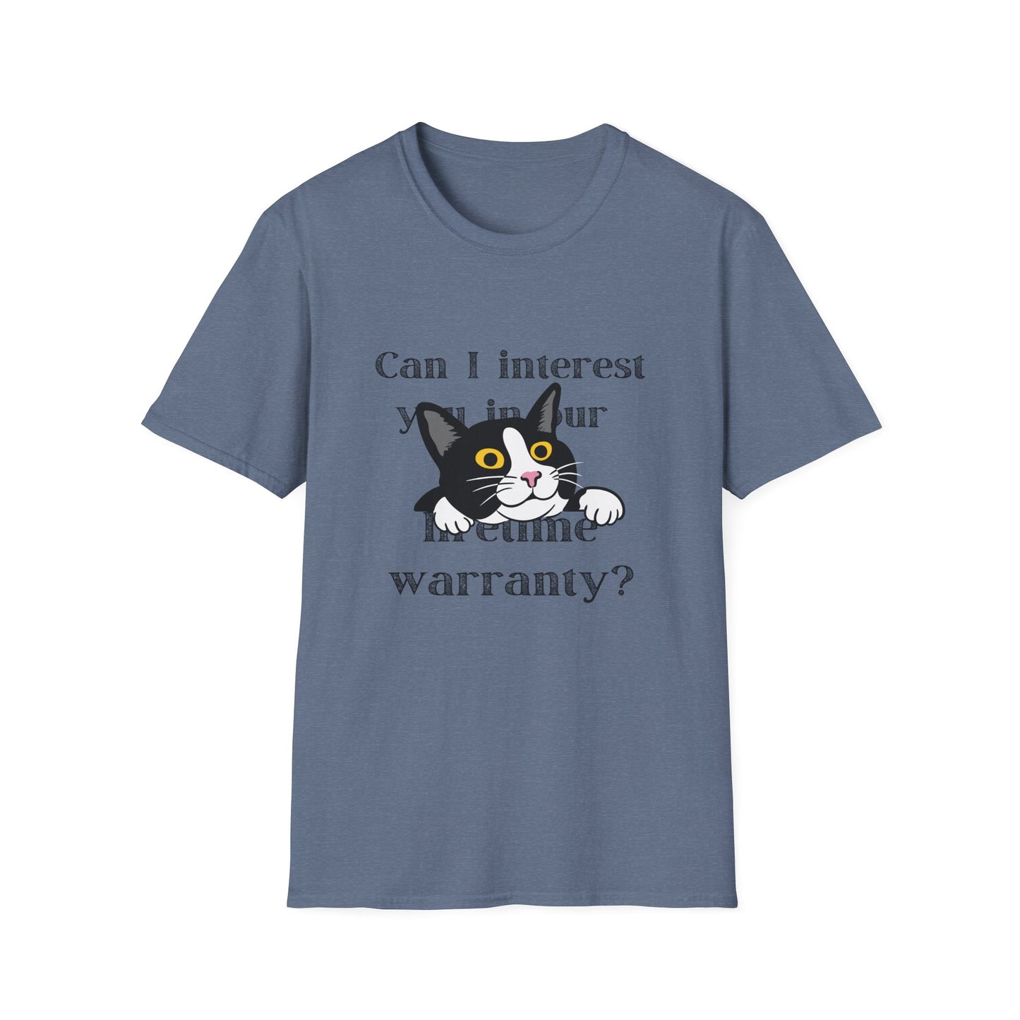 Funny Cat Pushy Lifetime Warranty T-Shirt