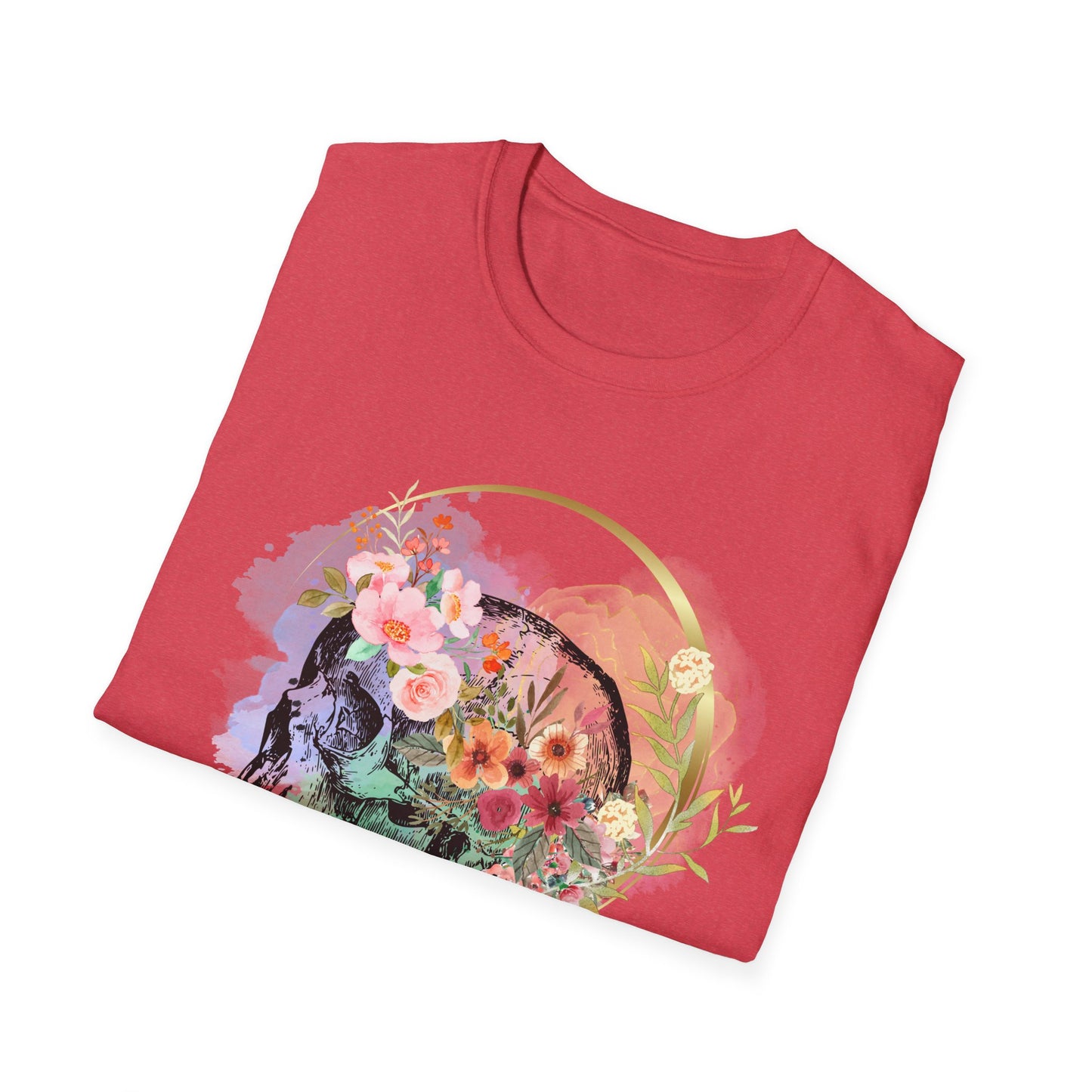 Artistic Skull with Flower Crown T-Shirt